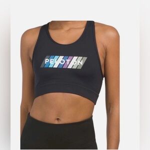 PELOTON Black Pace High Neck Bra Top Size S